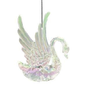 Swan Iridescent Clear Sun Light Catcher Christmas Tree Ornament
